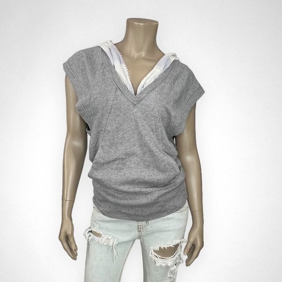Free People Tops - FREE PEOPLE Sleeveless Hoodie Tank Sweatshirt S